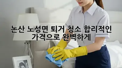 논산 노성면 퇴거 청소, 합리적인 가격으로 완벽하게! 🏡✨