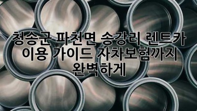 청송군 파천면 송강리 렌트카 이용 가이드: 자차보험까지 완벽하게!